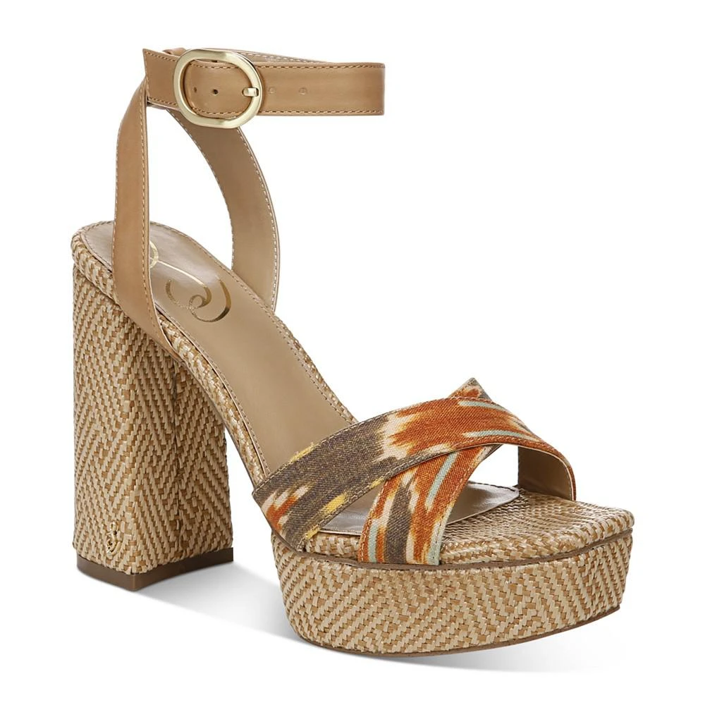 商品Sam Edelman|Women's Nolita Raffia Platform Sandals,价格¥447,第1张图片