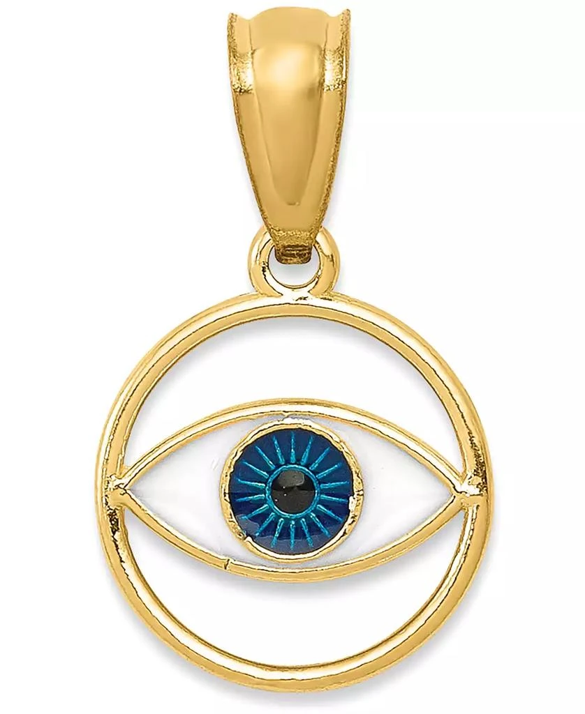 商品Macy's|Evil Eye Charm Pendant in 14k Gold and Enamel,价格¥743,第1张图片