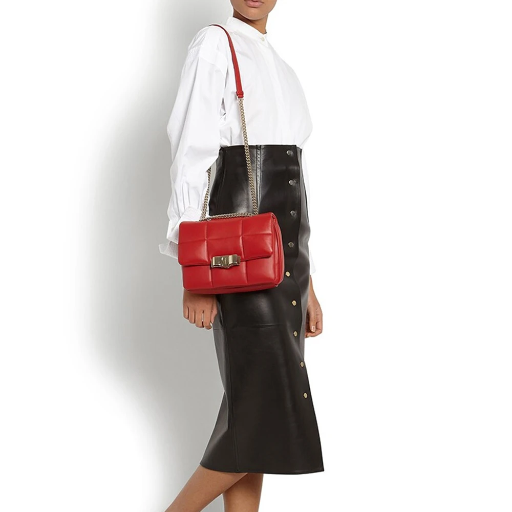 SALVATORE FERRAGAMO 女士红色牛皮单肩斜挎包 21-H342-709439 商品