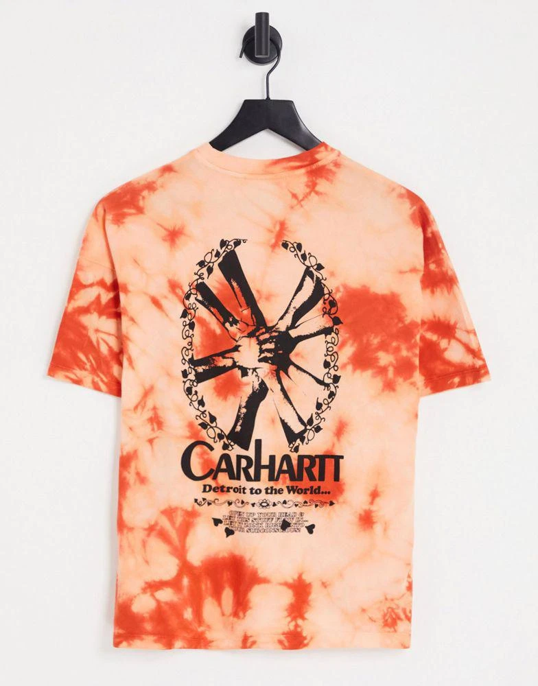 商品Carhartt WIP|Carhartt WIP zonk tie-dye t-shirt in orange,价格¥268,第1张图片