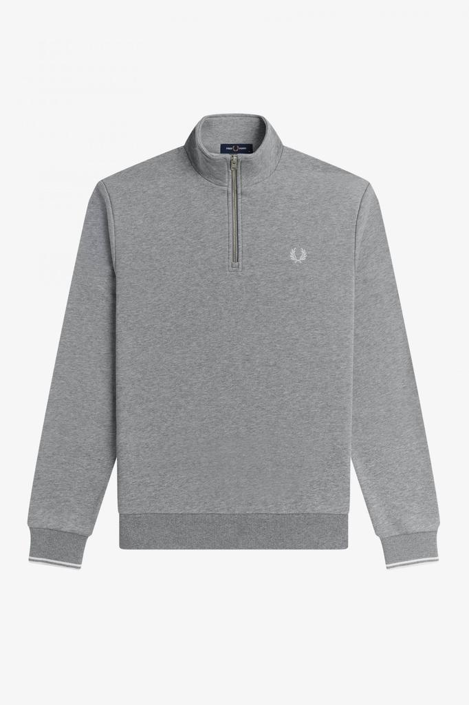 Fred Perry M3574 Half Zip Sweatshirt - Steel Marl商品第1张图片规格展示