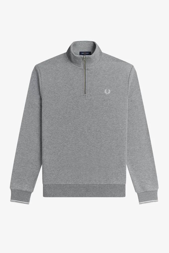 商品Fred Perry|Fred Perry M3574 Half Zip Sweatshirt - Steel Marl,价格¥890,第1张图片