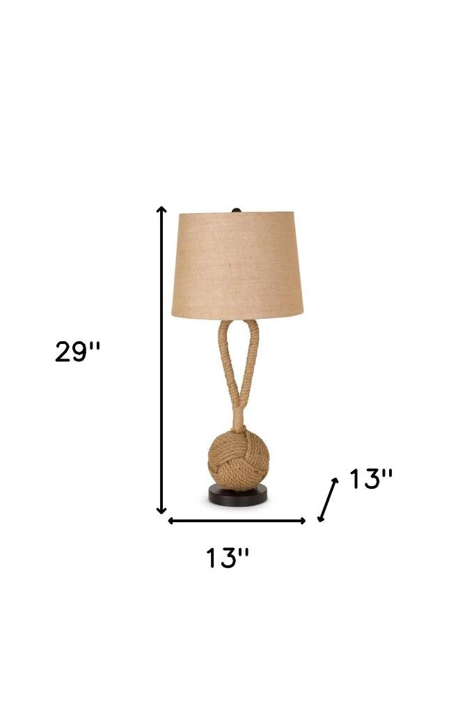 商品Homezia|Set of Two 29" Black Ceramic Novelty Table Lamps With Brown Empire Shade,价格¥2339,第4张图片详细描述