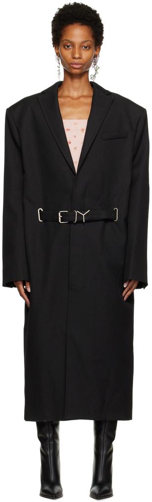 Black Y Belt Coat商品第1张图片规格展示