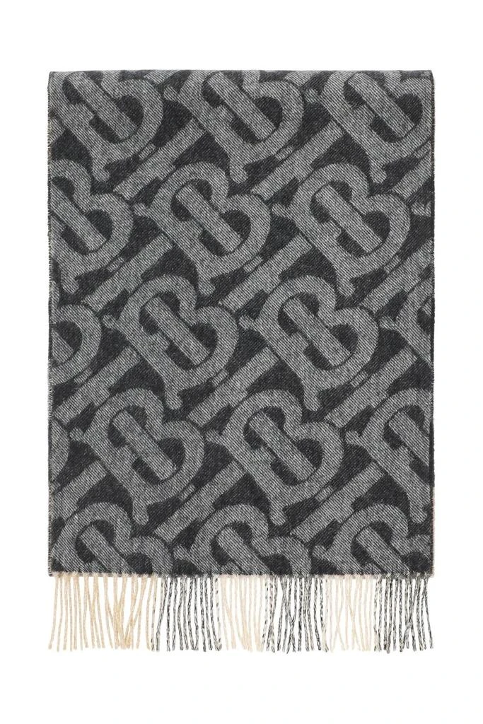 商品Burberry|Black/White Reversible Check And Monogram Cashmere Scarf,价格¥3415,第1张图片