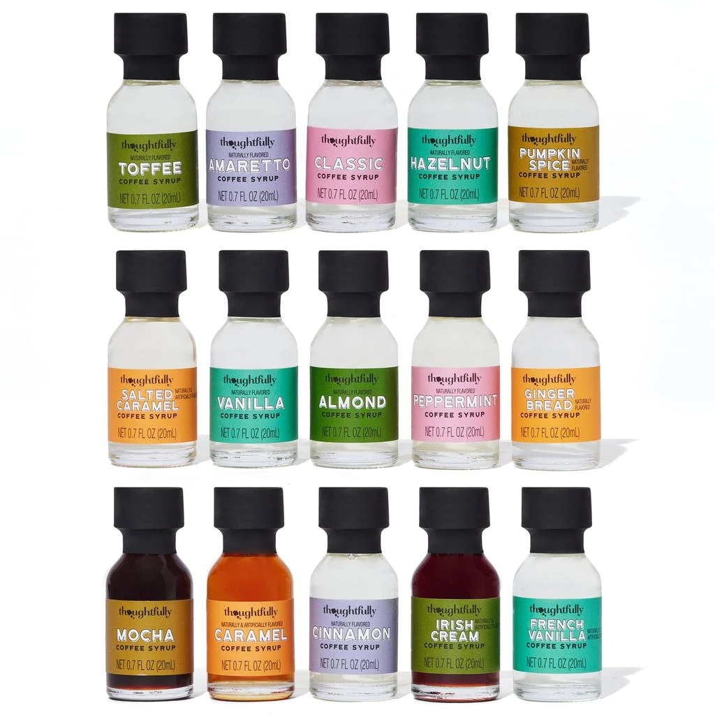 商品Thoughtfully|Gourmet, Coffee Syrups Mega Sampler Variety Gift Set, Set of 15,价格¥358,第2张图片详细描述