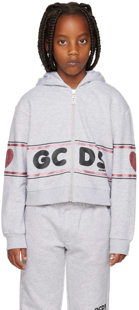 商品GCDS|Kids Gray Logo Hoodie,价格¥640,第1张图片