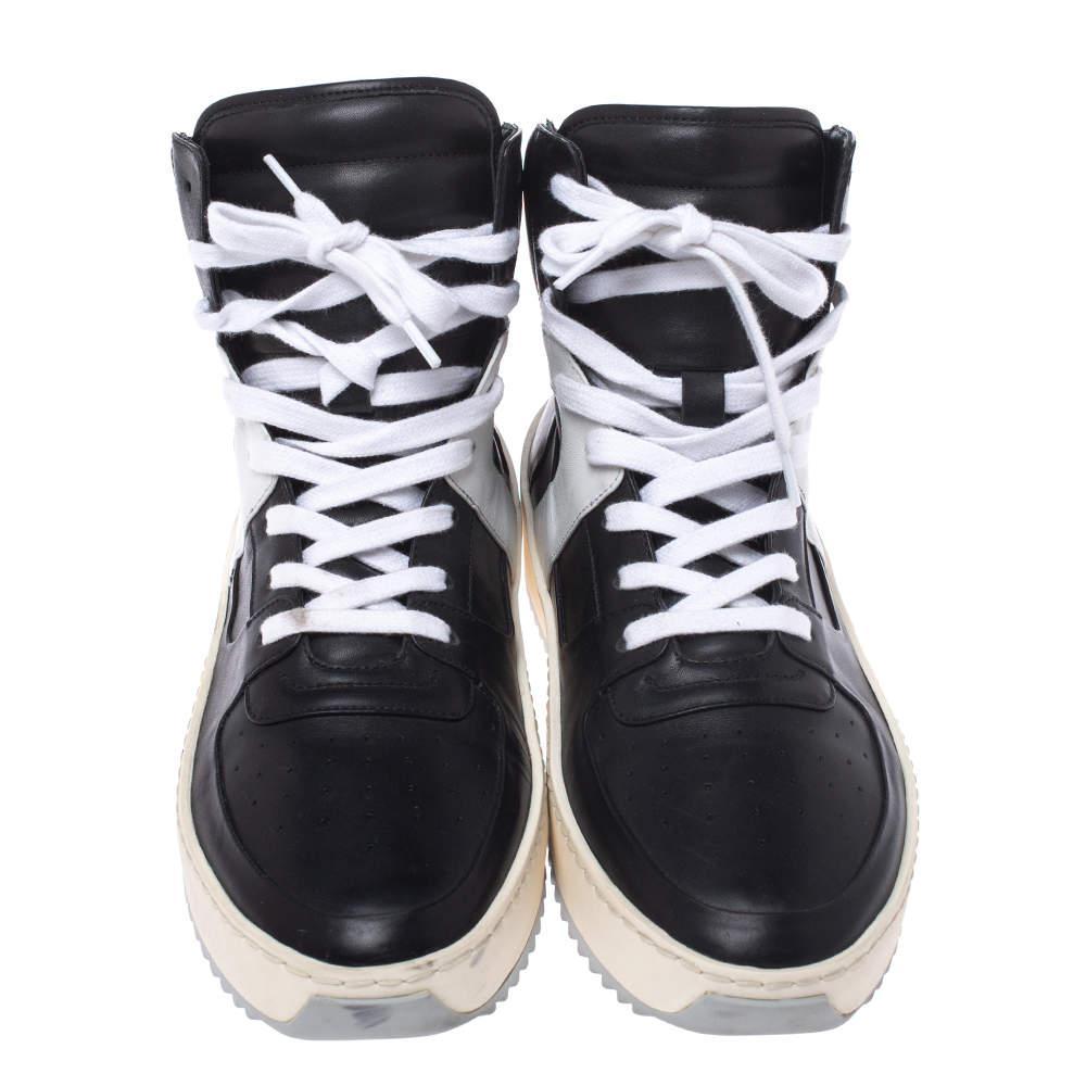 商品[二手商品] Fear of god|Fear Of God Black/White Leather Basketball High Top Sneakers Size 40,价格¥2796,第5张图片详细描述