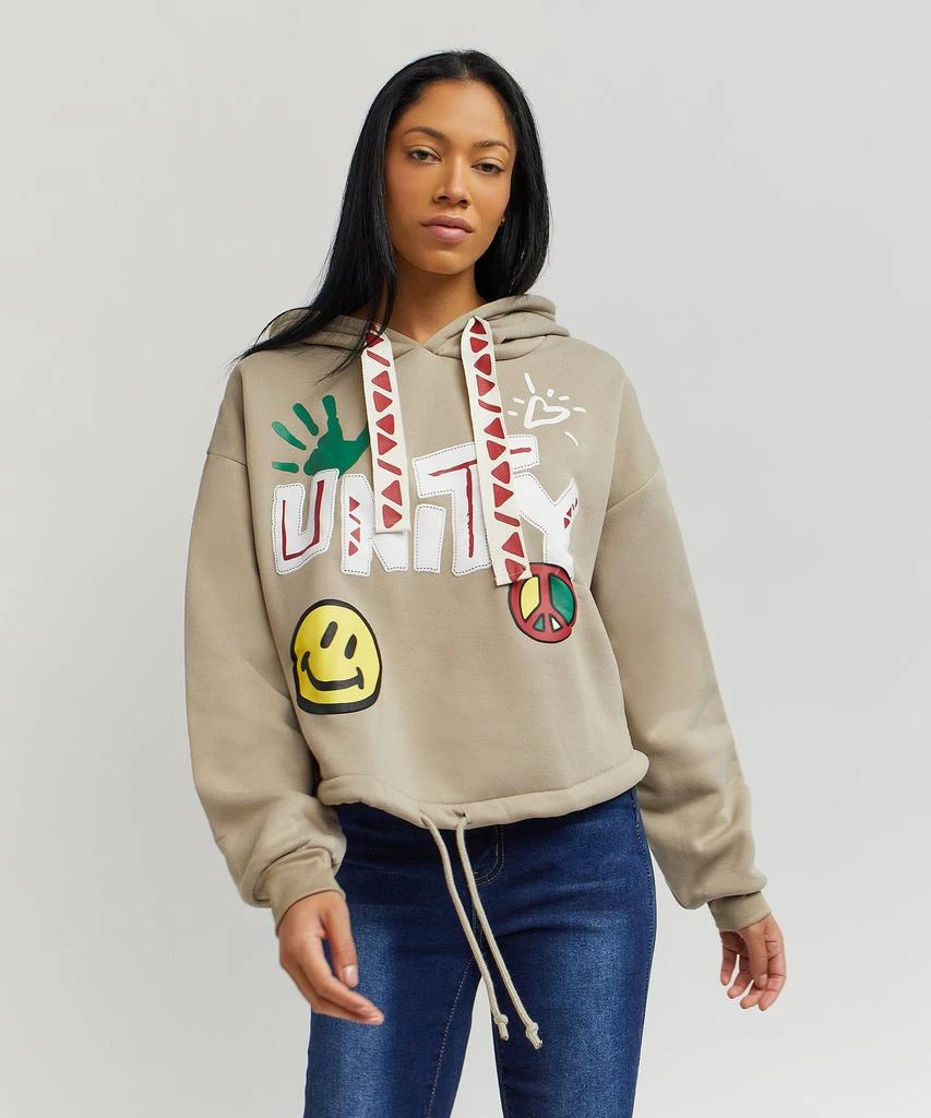 商品Reason Clothing|Womens Unity Crop Hoodie,价格¥148,第1张图片
