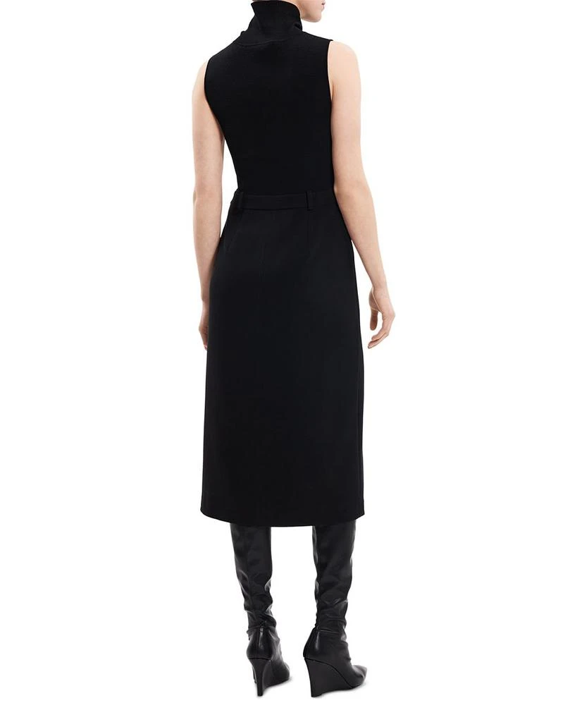 Funnel Neck Mixed Media Midi Dress 商品