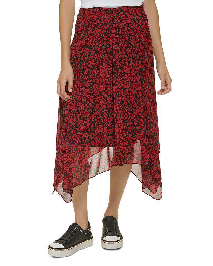 商品Karl Lagerfeld Paris|Ruched Floral Print Midi Skirt,价格¥814,第3张图片详细描述
