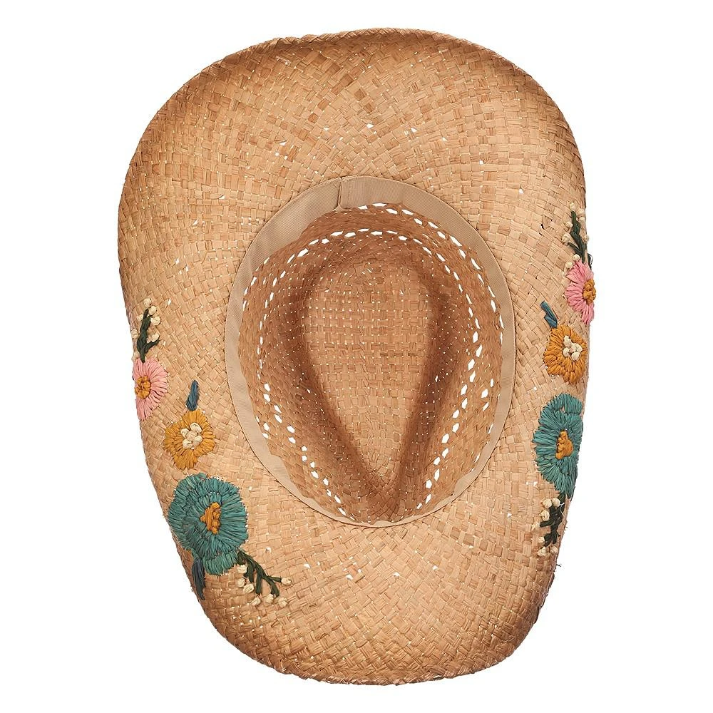 商品SCALA|Women's Woven Floral Raffia Outback Cowgirl Hat,价格¥838,第2张图片详细描述