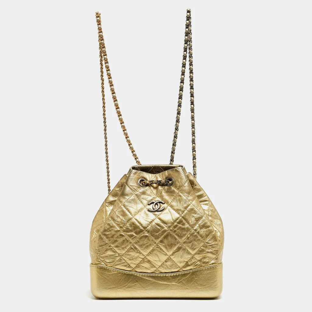 商品[二手商品] Chanel|Chanel Gold Quilted Leather Small Gabrielle Backpack,价格¥26781,第1张图片