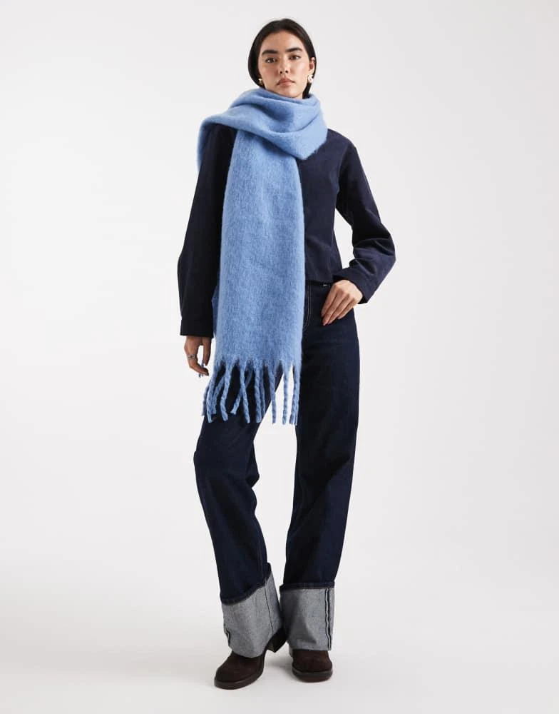 商品Threadbare|Threadbare chunky blanket scarf in mineral blue,价格¥141,第2张图片详细描述