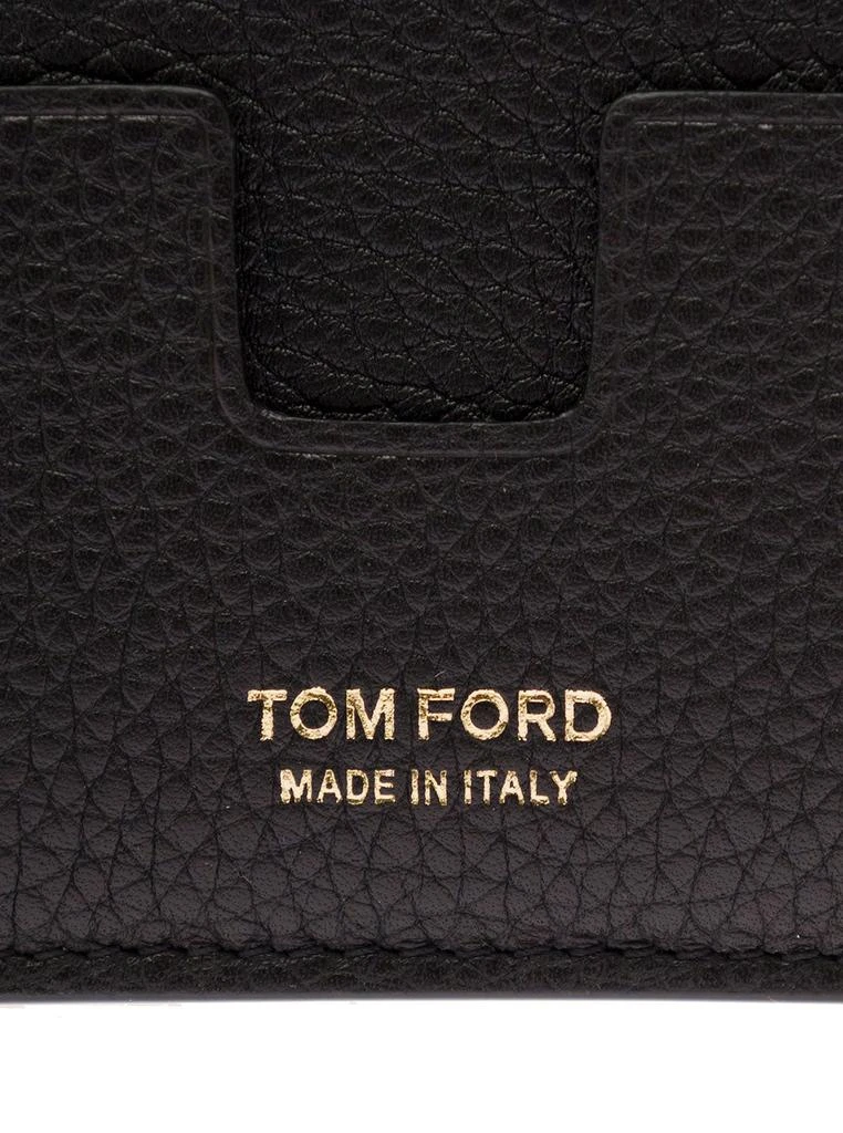 Tom Ford Man's Black Leather Card Holder with Logo 商品