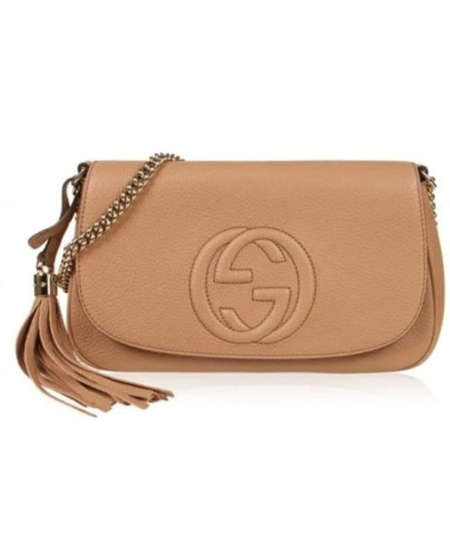商品Gucci|Gucci Beige Leather Small Soho Women's Crossbody Bag 536224 A7M0G 2754,价格¥10788,第1张图片