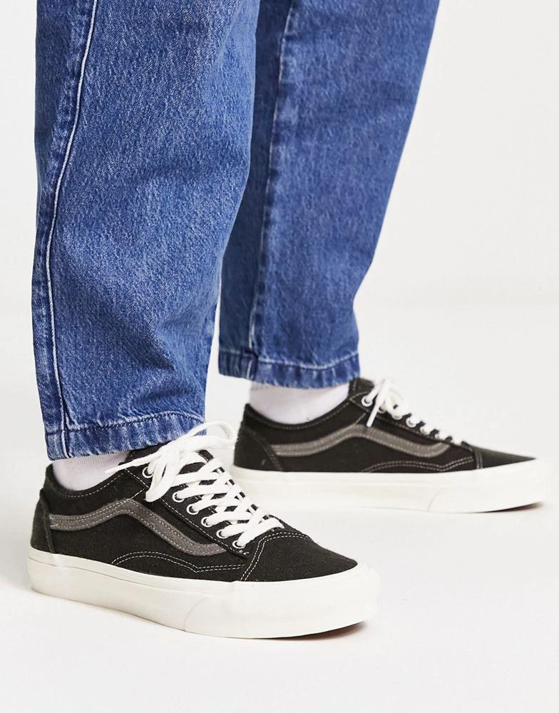 商品Vans|Vans Old Skool tapered trainers in charcoal,价格¥349,第1张图片