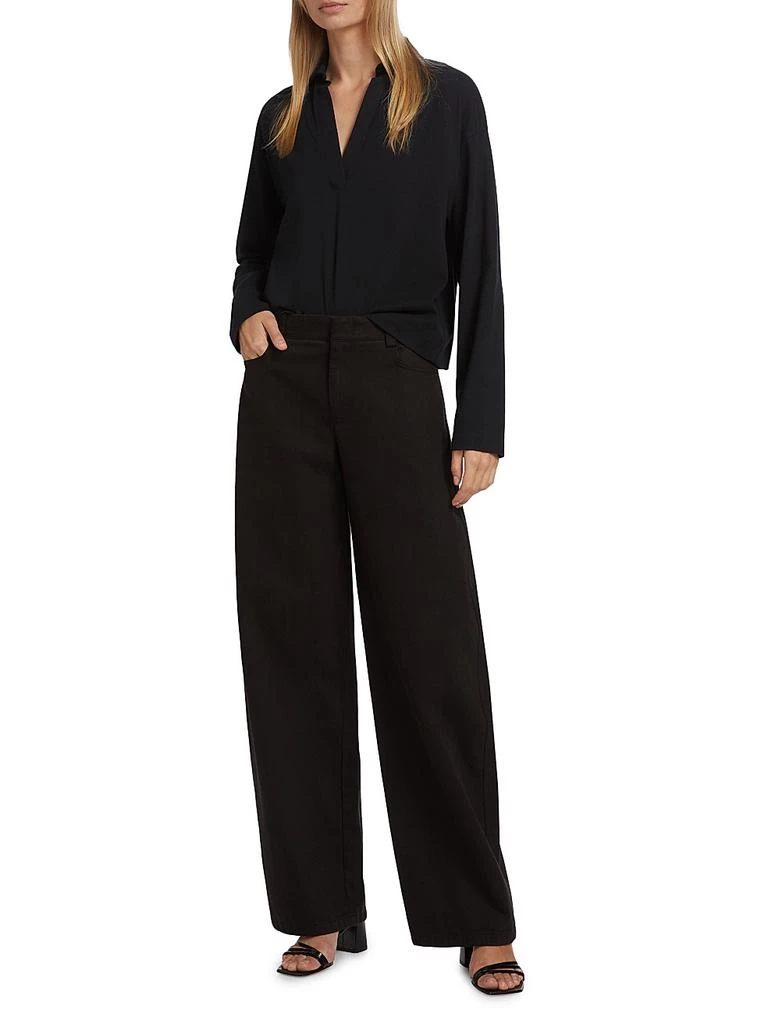 商品Vince|Cotton Long-Sleeve Polo Top,价格¥1233,第2张图片详细描述