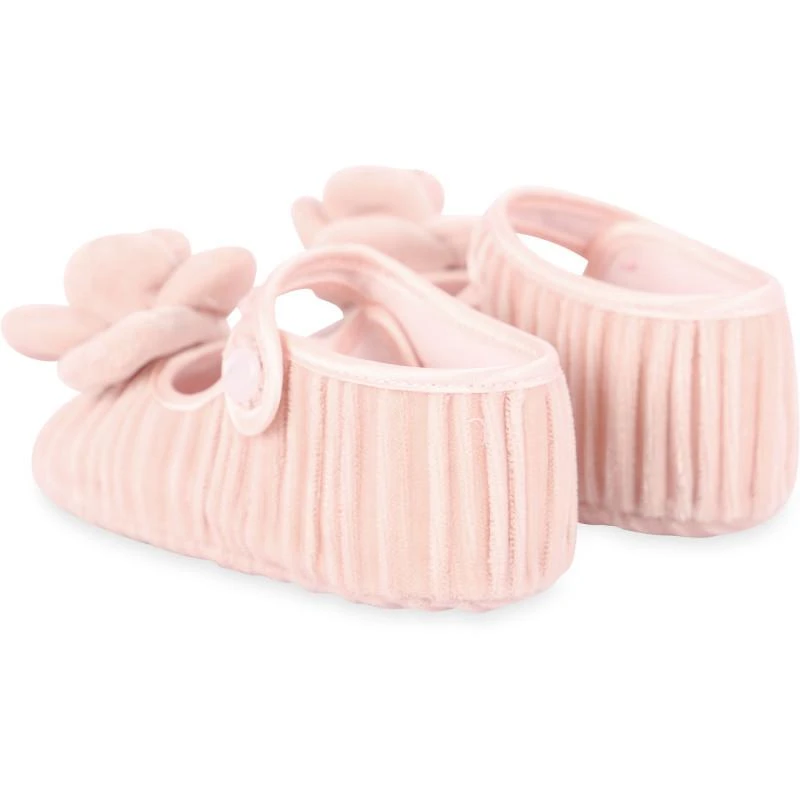 商品MONNALISA|Rose applique corduroy baby shoes in pink,价格¥1131,第2张图片详细描述
