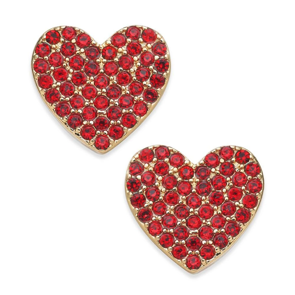 商品Kate Spade|Rose Gold-Tone Pavé Heart Stud Earrings,价格¥242,第1张图片