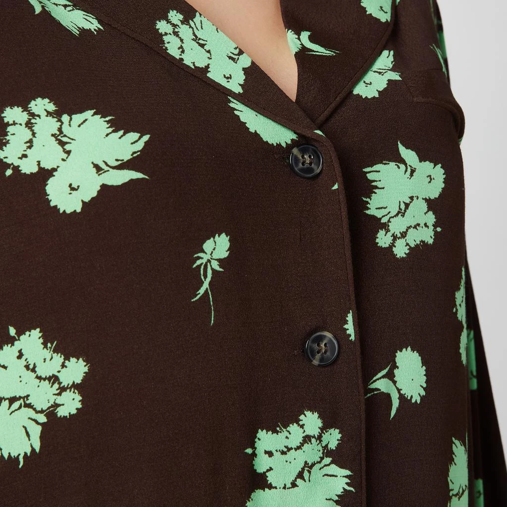 商品Ganni|Ganni Women's Printed Crepe Shirt - Mole,价格¥165,第4张图片详细描述