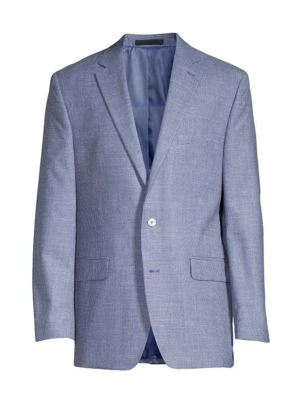 商品Ralph Lauren|Classic-Fit Mini Checked Wool-Blend Sportcoat,价格¥1187,第3张图片详细描述