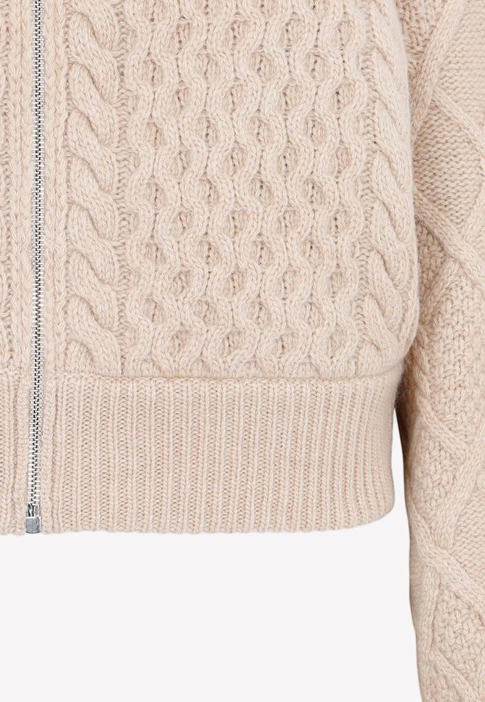 商品Stella McCartney|Aran Cable Zipped Sweater in Virgin Wool,价格¥4432,第6张图片详细描述