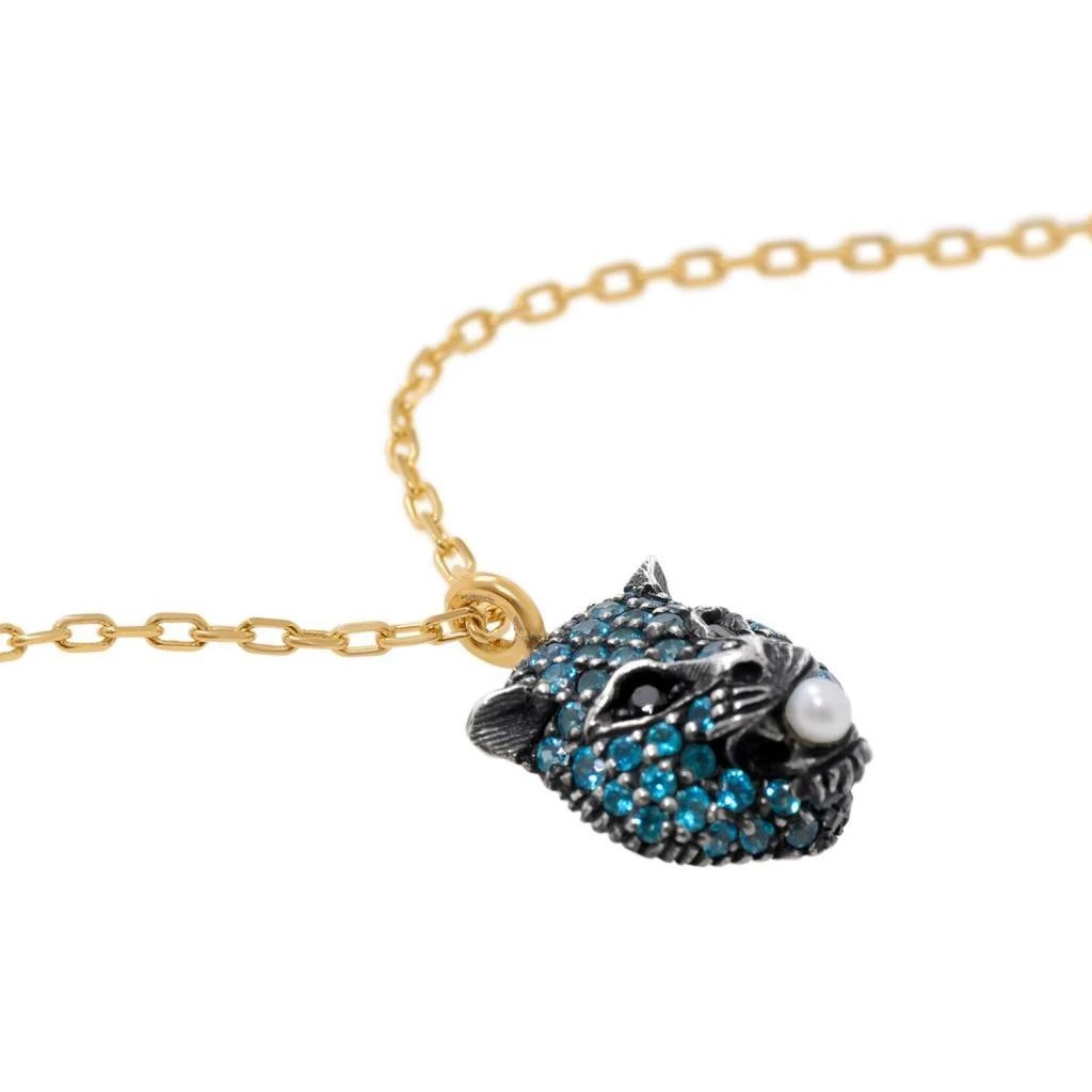 商品Gucci|Gucci Le Marche Des Merveilles 18K Yellow Gold and Sterling Silver, Mother of Pearl 1.6mm and Black Spinel Pendant Necklace YBB45919200200U,价格¥18579,第3张图片详细描述