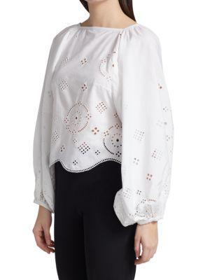 商品Ganni|女式 Broderie Anglaise 棉质衬衫,价格¥628,第5张图片详细描述