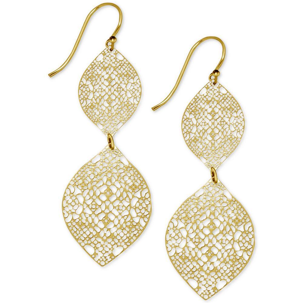 商品Essentials|Filigree Double Drop Earrings in Gold-Plate,价格¥186,第1张图片