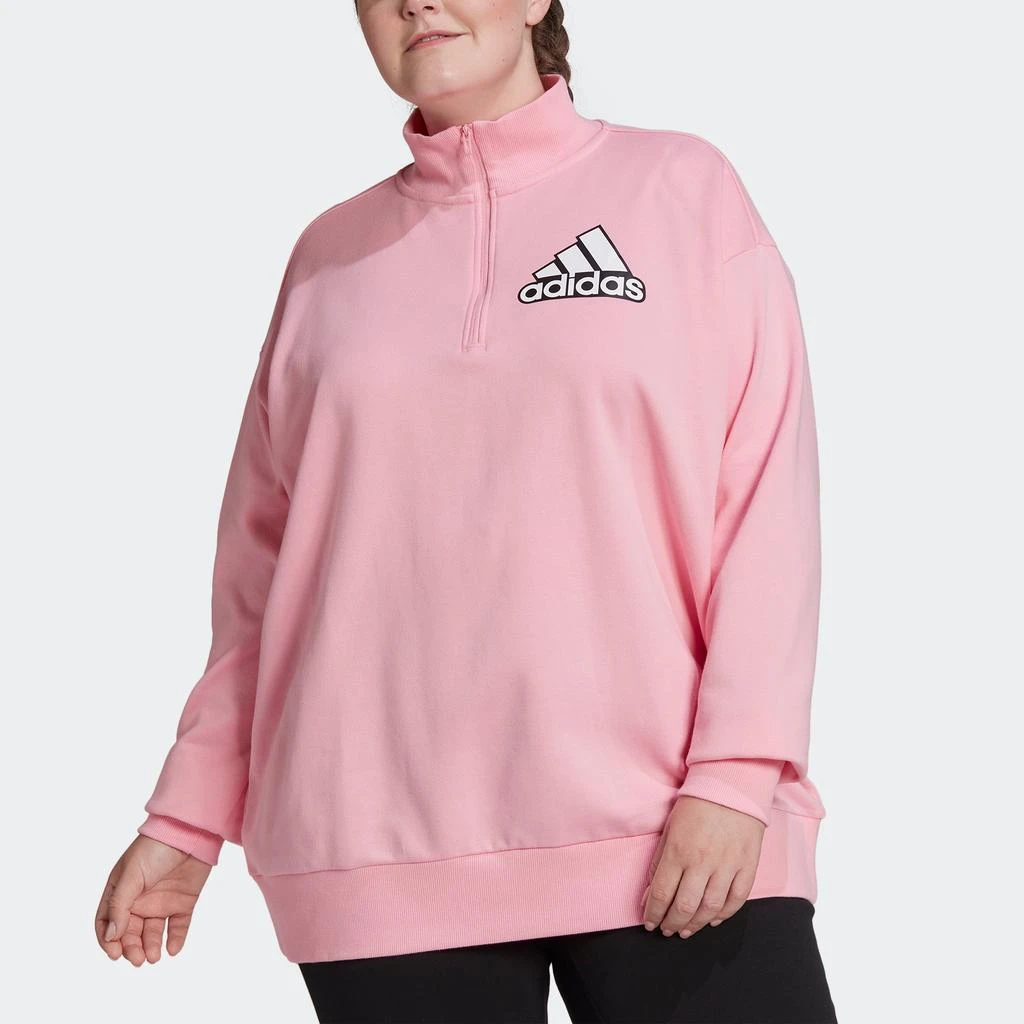 Women's adidas Essentials Outlined Logo 1/2-Zip Sweatshirt (Plus Size) 商品