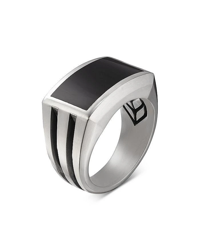商品David Yurman|Men's Sterling Silver Beveled Signet Ring with Black Onyx,价格¥4448,第3张图片详细描述