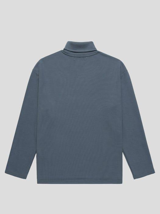 Knit Turtle Neck Long Sleeve T-Shirt_Ash Blue商品第3张图片规格展示