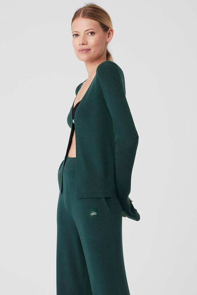 商品Alo|Knit Salana Cardigan - Midnight Green,价格¥1137,第4张图片详细描述