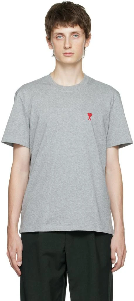 商品AMI|Gray Ami de Cœur T-Shirt,价格¥1142,第1张图片