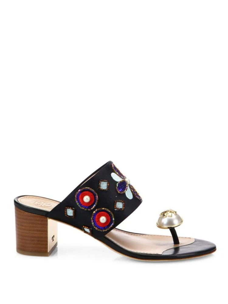 商品Tory Burch|Estella Silk Blend Ring Slide Sandals,价格¥1561,第5张图片详细描述