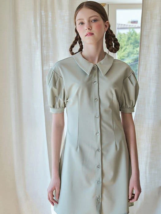 商品LETTER FROM MOON|Avan-Puff Water Drop Summer Dress ( Light Green )96121MC0002DG000,价格¥665,第3张图片详细描述