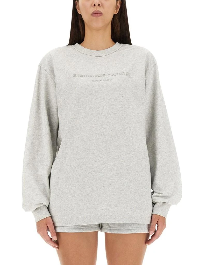 商品Alexander Wang|Alexander Wang Puff Logo Long-Sleeved T-Shirt,价格¥2284,第1张图片