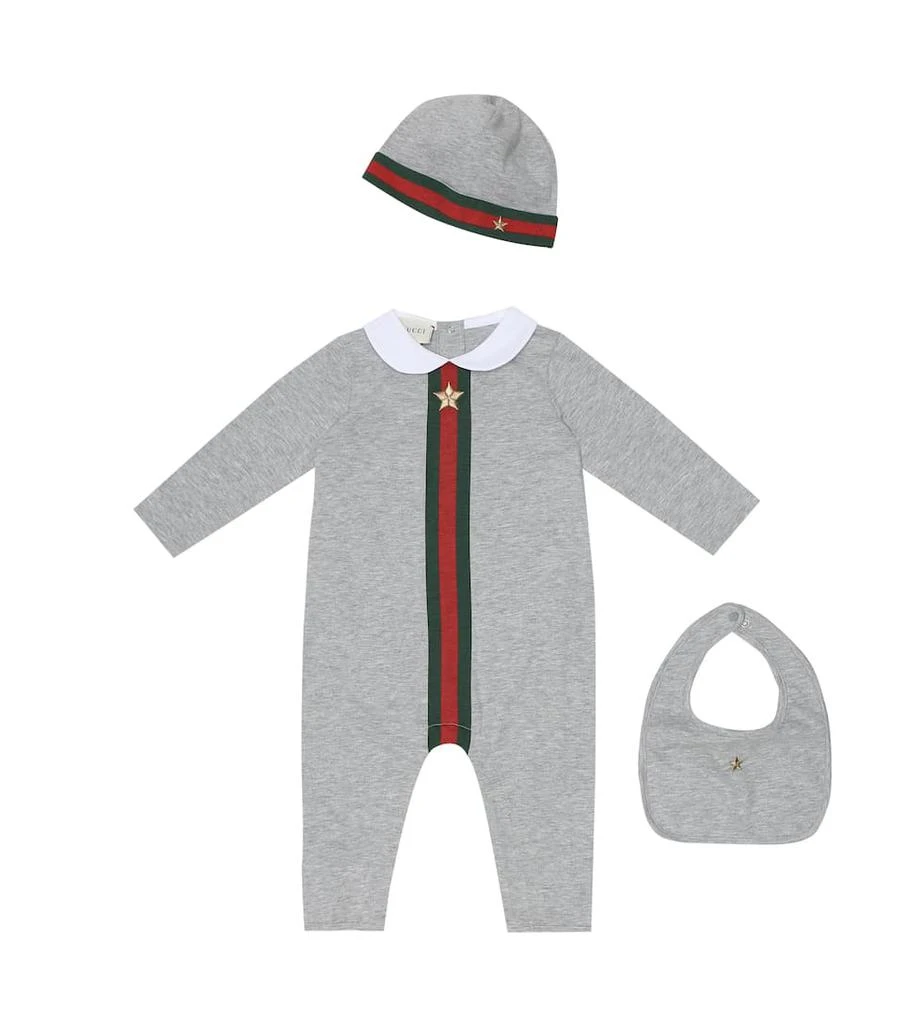 商品Gucci|Baby onesie, hat and bib set,价格¥3233,第1张图片