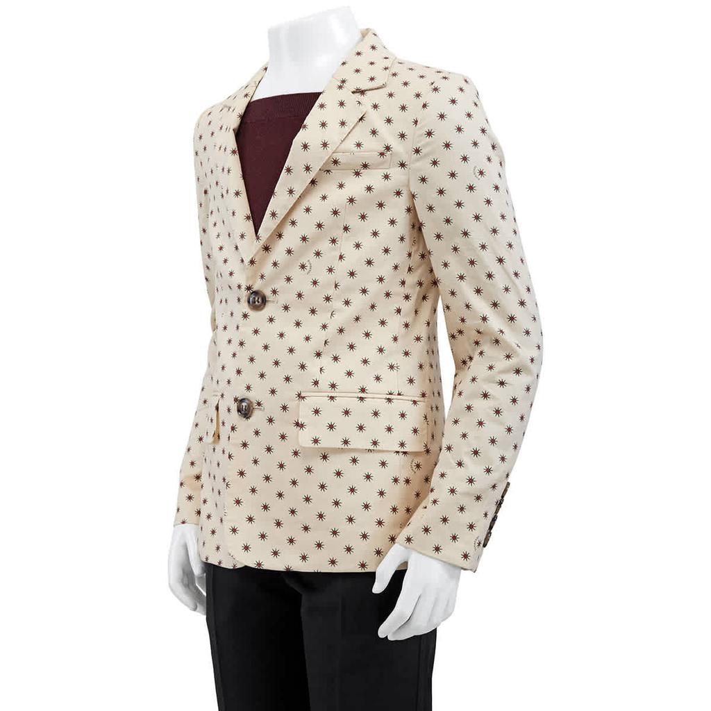 Burberry Boys Star Print Cotton Tailored Blazer Jacket, Size 6Y商品第2张图片规格展示