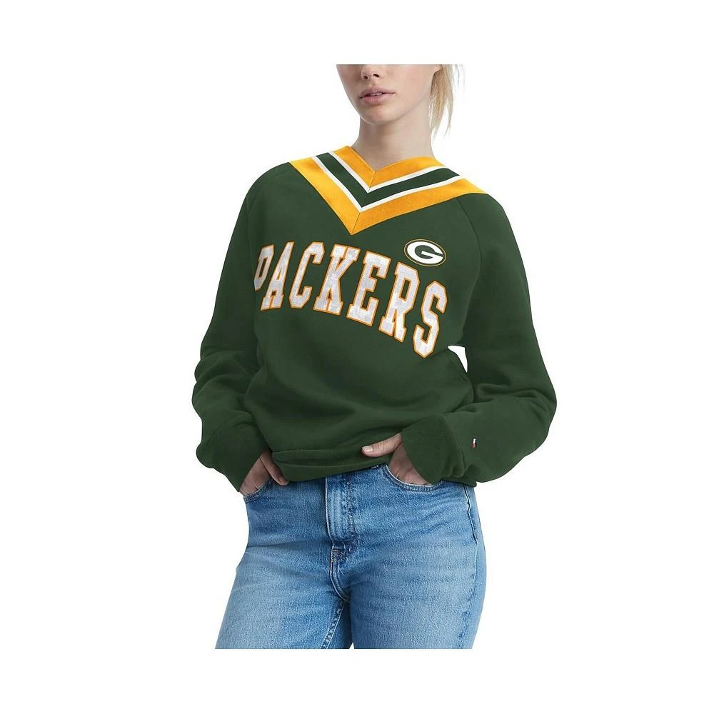 商品Tommy Hilfiger|Women's Green Green Bay Packers Heidi V-Neck Pullover Sweatshirt,价格¥472,第4张图片详细描述