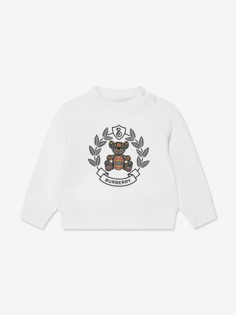 商品Burberry|Burberry Baby Boys Crest Bear Sweatshirt in White,价格¥1363,第1张图片