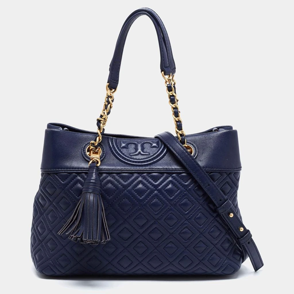 商品[二手商品] Tory Burch|Tory Burch Blue Leather Fleming Tote,价格¥2893,第1张图片