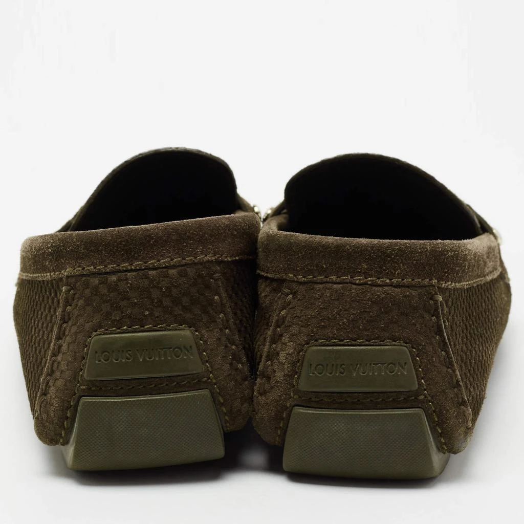 商品[二手商品] Louis Vuitton|Louis Vuitton Olive Green Textured Suede Monte Carlo Loafers Size 43,价格¥1656,第5张图片详细描述