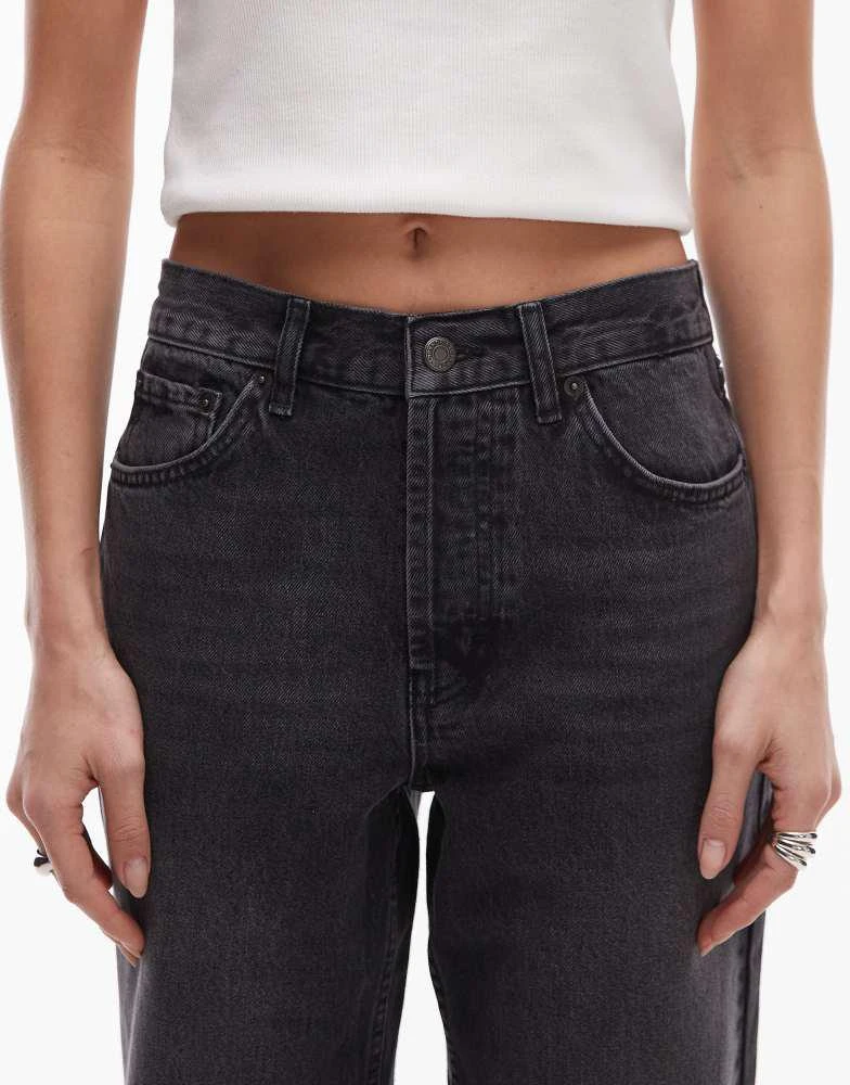 商品Topshop|Topshop Runway mid rise straight jean in washed black,价格¥476,第5张图片详细描述