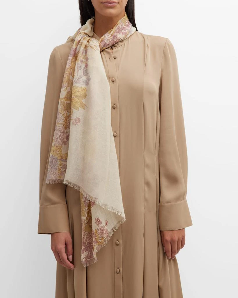 商品Loro Piana|Floral Cashmere-Silk Stole,价格¥9066,第3张图片详细描述