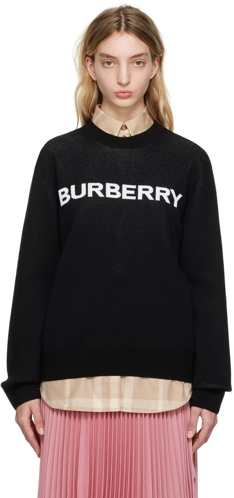 商品Burberry|Black Jacquard Sweatshirt,价格¥5247,第1张图片