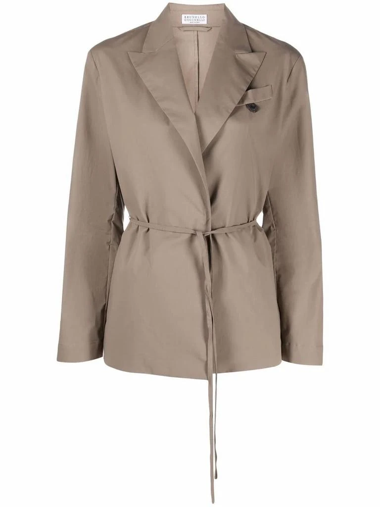 商品Brunello Cucinelli|Brunello Cucinelli Womens Brown Cotton Jacket,价格¥17727,第1张图片