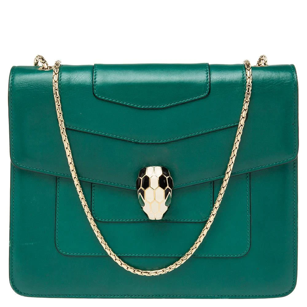 商品[二手商品] BVLGARI|Bvlgari Green Leather Small Serpenti Forever Shoulder Bag,价格¥7270,第1张图片