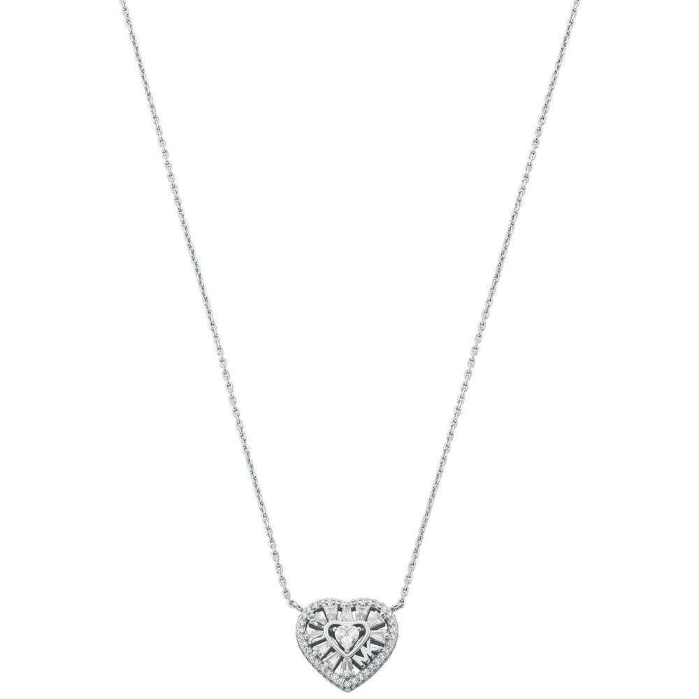 商品Michael Kors|Sterling Silver or 14k Rose Gold-plated Sterling Silver Tapered Baguette Heart Pendant Necklace,价格¥1130,第1张图片